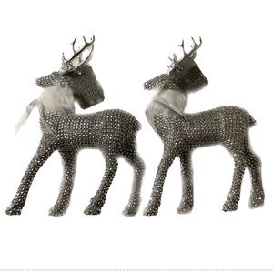 NWT 2 glitzy Holiday Reindeer tabletop decor, very pretty, no real glitter